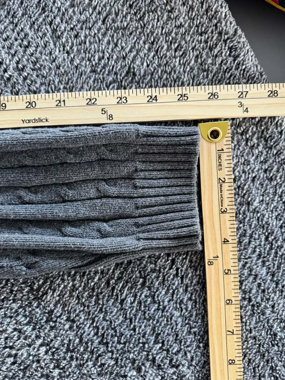 IZOD Gray Cable Knit Crewneck Sweater